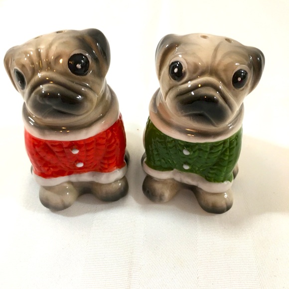 Pug salt and pepper shakers! Cutest ever! Ceramic. Excellent condition - Picture 1 of 6